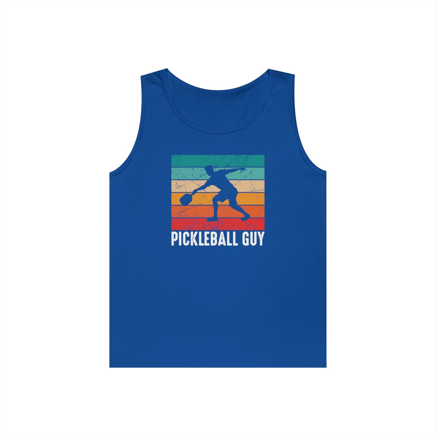 Men's Cool Pickleball Tank Top - Pickleball Guy Retro Royal