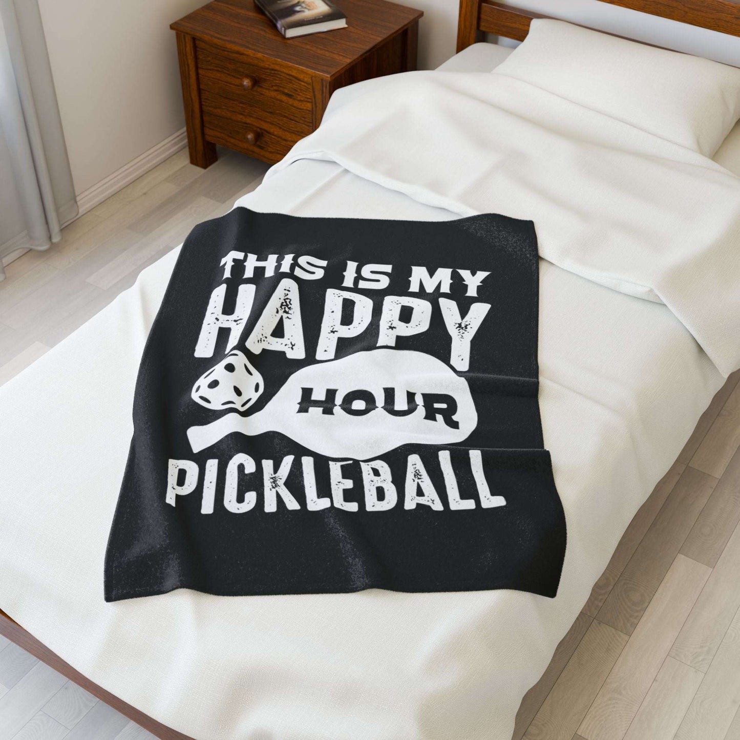 Pickleball Eye-Catching Blanket - This Is My Happy Hour Pickleball