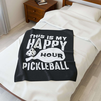 Pickleball Eye-Catching Blanket - This Is My Happy Hour Pickleball