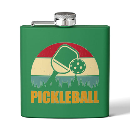 Pickleball Stylish Flask - Pickleball Retro Green