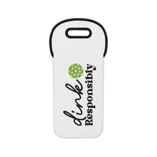 Pickleball Durable Wine Tote Bag - Dink Responsibly White