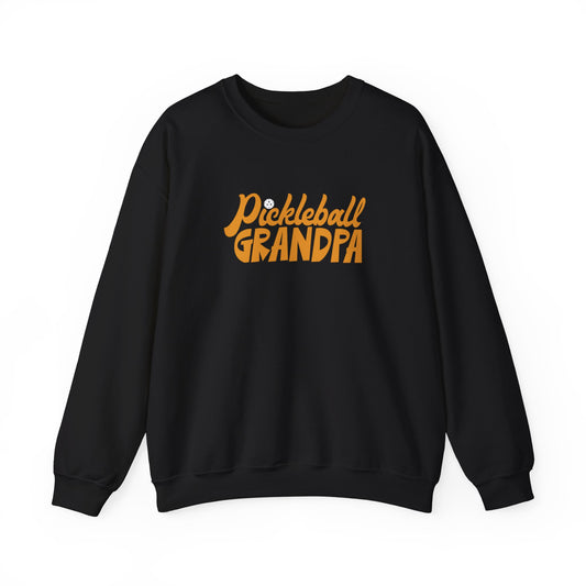 Men's Durable Pickleball Sweatshirt - Pickleball Grandpa Black