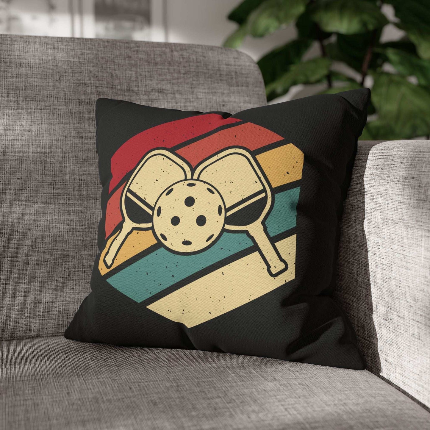Pickleball Eye-Catching Pillowcase - Paddle and Ball Retro
