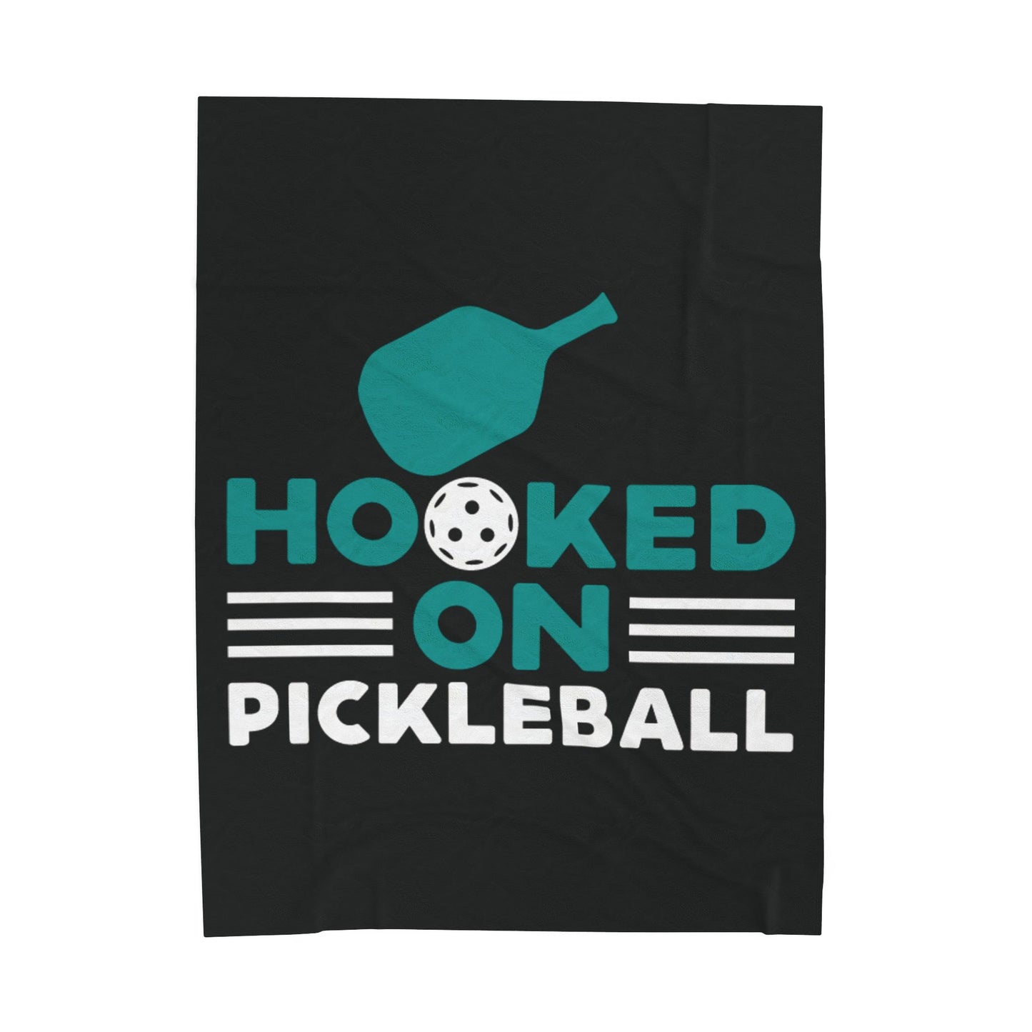 Pickleball Bold Blanket - Hooked on Pickleball Black