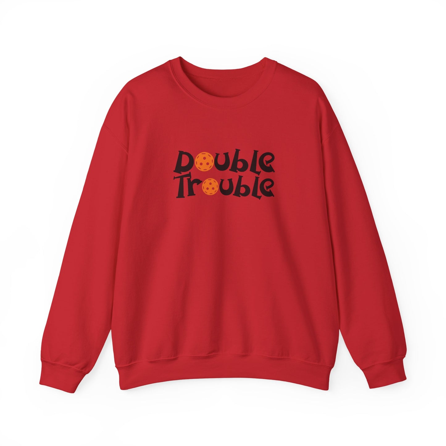 Men's Quirky Pickleball Sweatshirt - Double Trouble Red