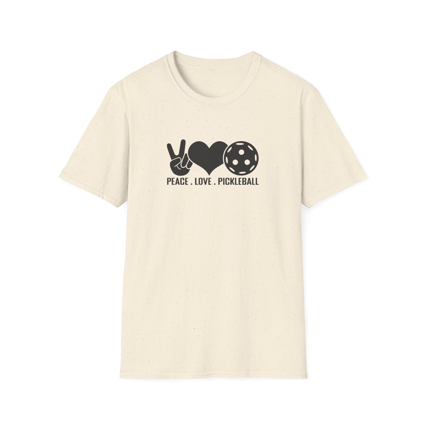 Women's Stylish Pickleball T-shirt - Peace, Love, Pickleball Beige