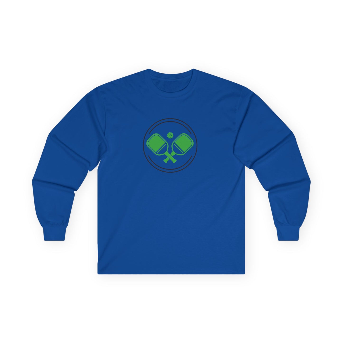Women's Soft Pickleball Long Sleeves top - Double Paddle Logo Royal
