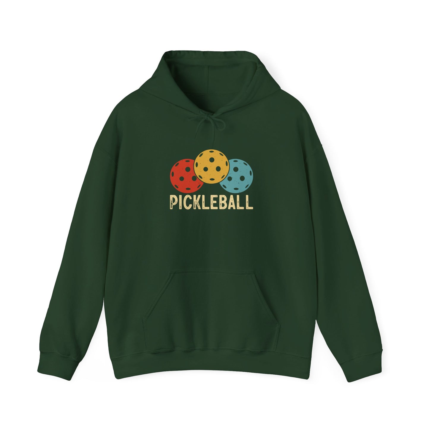 Men's Cool Pickleball Hoodie - Trio Pickleball Retro Green