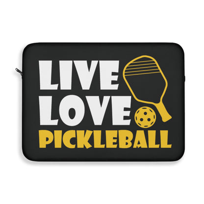Pickleball Lightweight Laptop Sleeve - Live Love Pickleball Black