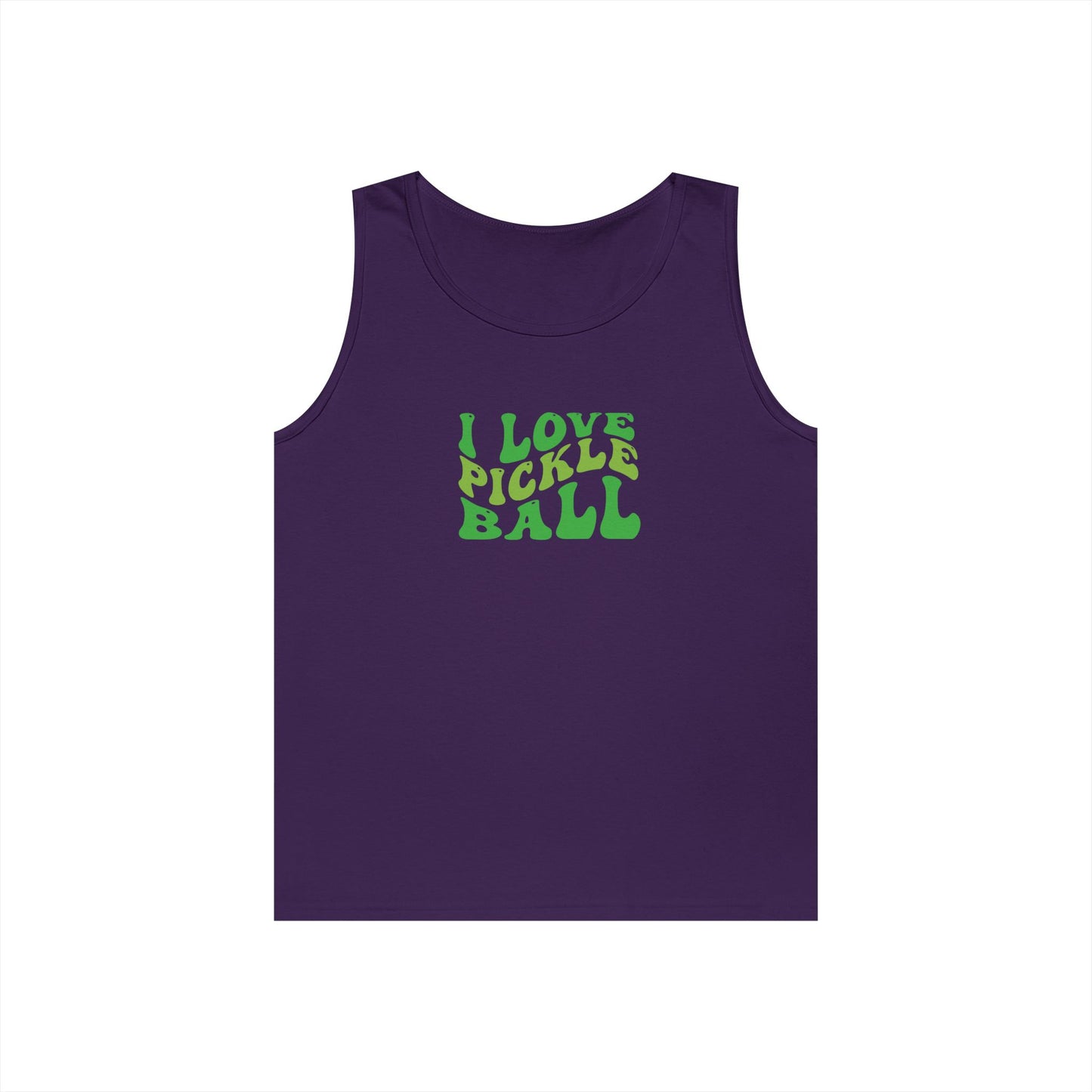 Women's Energetic Pickleball Tank Top - I Love Pickleball Purple