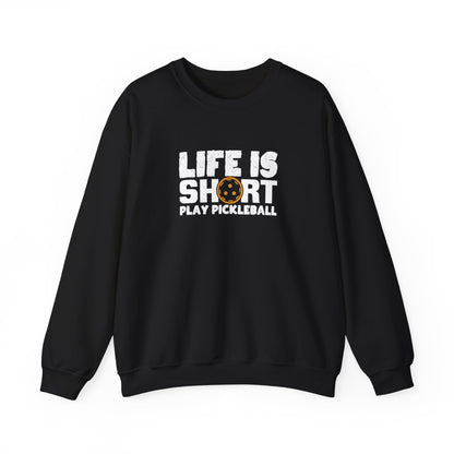 Women's Soft Pickleball Sweatshirt - Life Is Short Play Pickleball Black
