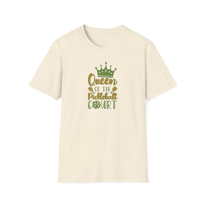 Women's Stylish Pickleball T-shirt - Queen of the Pickleball Court Beige