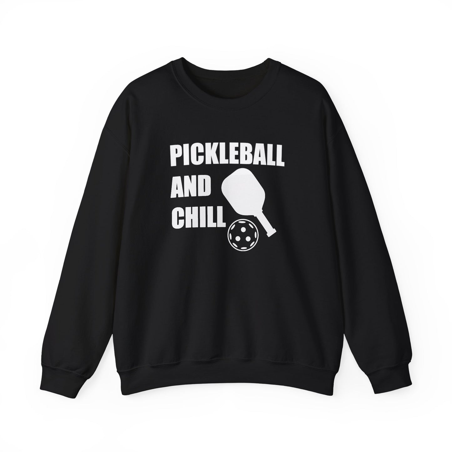 Women's Stylish Pickleball Sweatshirt - Pickleball and Chill Black