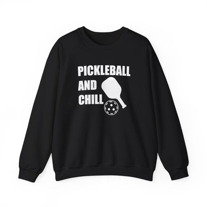Women's Stylish Pickleball Sweatshirt - Pickleball and Chill Black