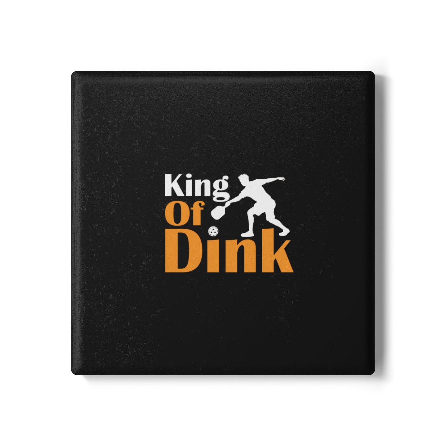 Pickleball Cool Ceramic Coaster - King of Dink Black