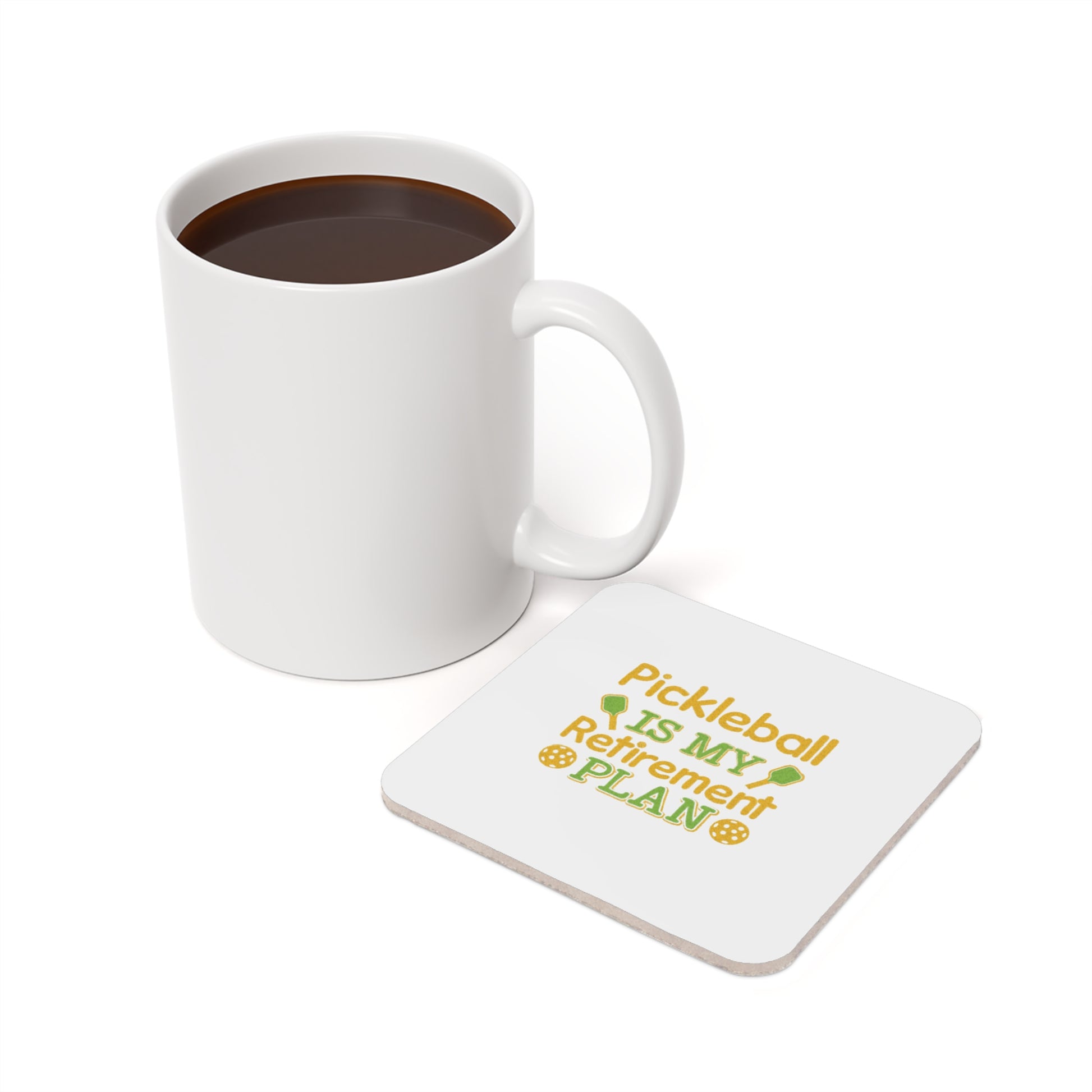 Pickleball Funny Cork Coaster - Pickleball Is My Retirement Plan