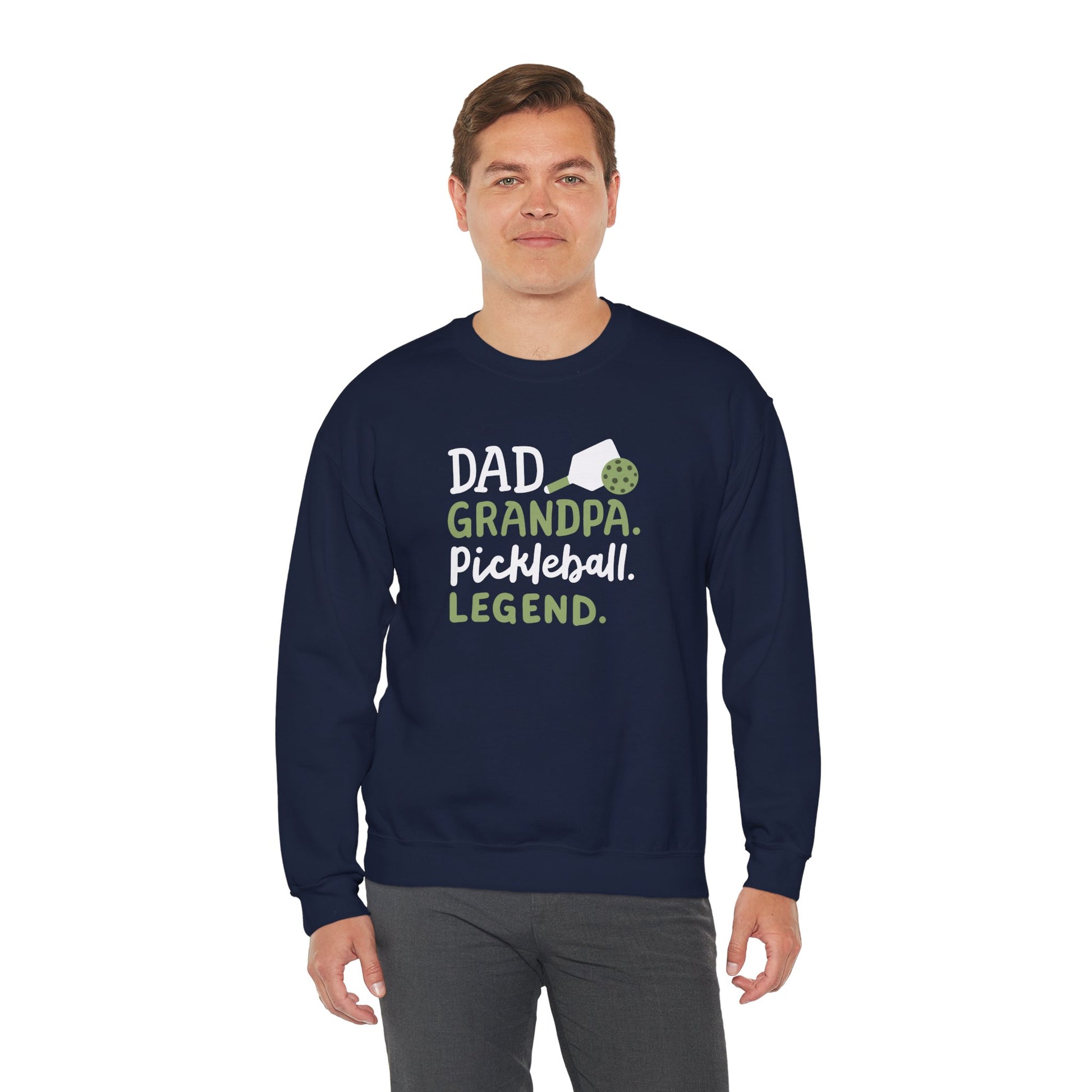Men's Soft Pickleball Sweatshirt - Dad Grandpa Pickleball Legend
