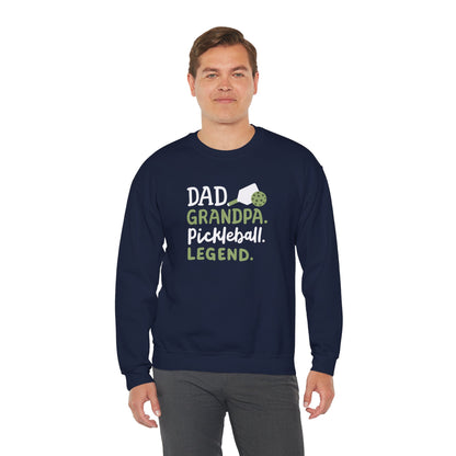 Men's Soft Pickleball Sweatshirt - Dad Grandpa Pickleball Legend