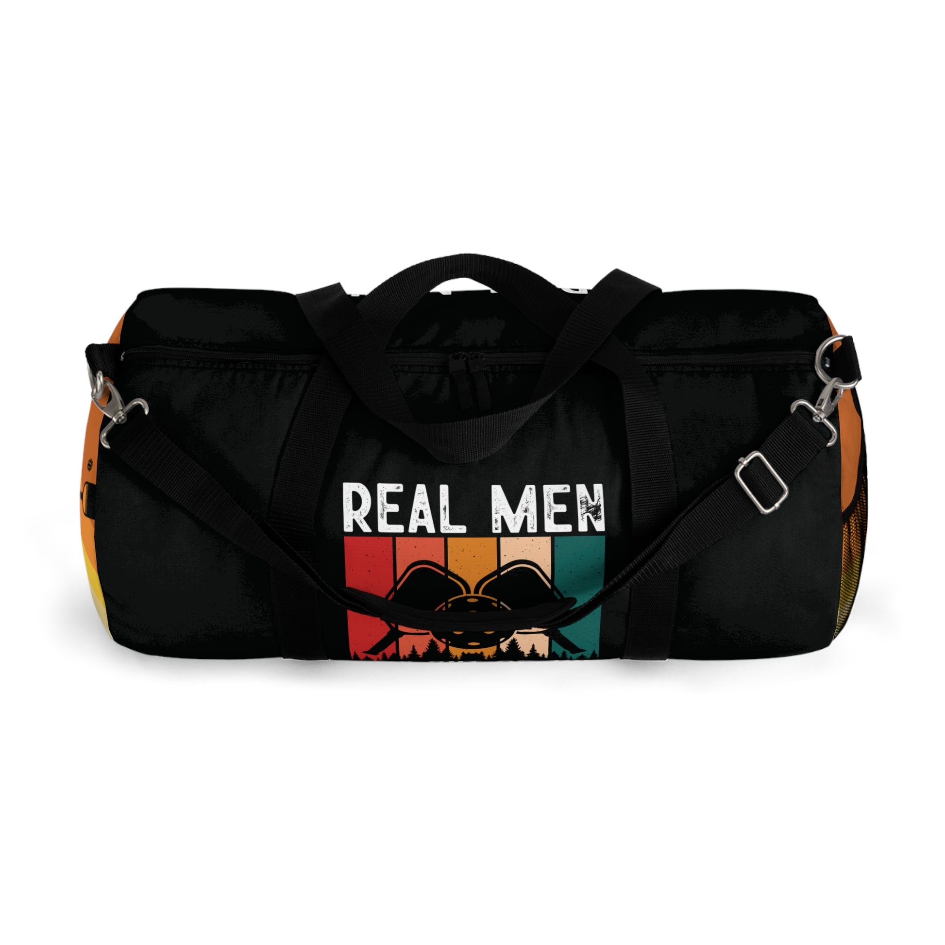 Pickleball Cool Duffel Bag - Real Men Stay Out Of The Kitchen Retro