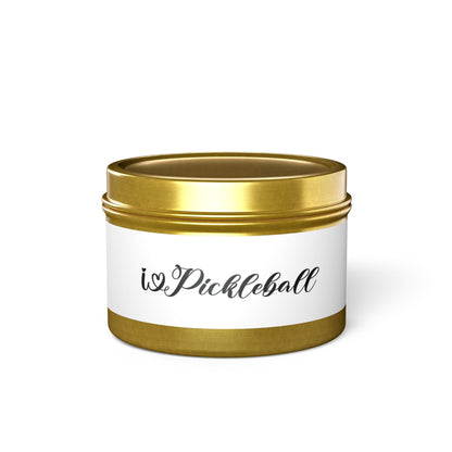 Pickleball Stylish Tin Can Candle - I Heart Pickleball