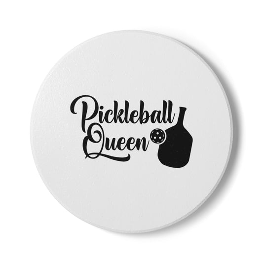 Pickleball Durable Ceramic Coaster - Pickleball Queen White