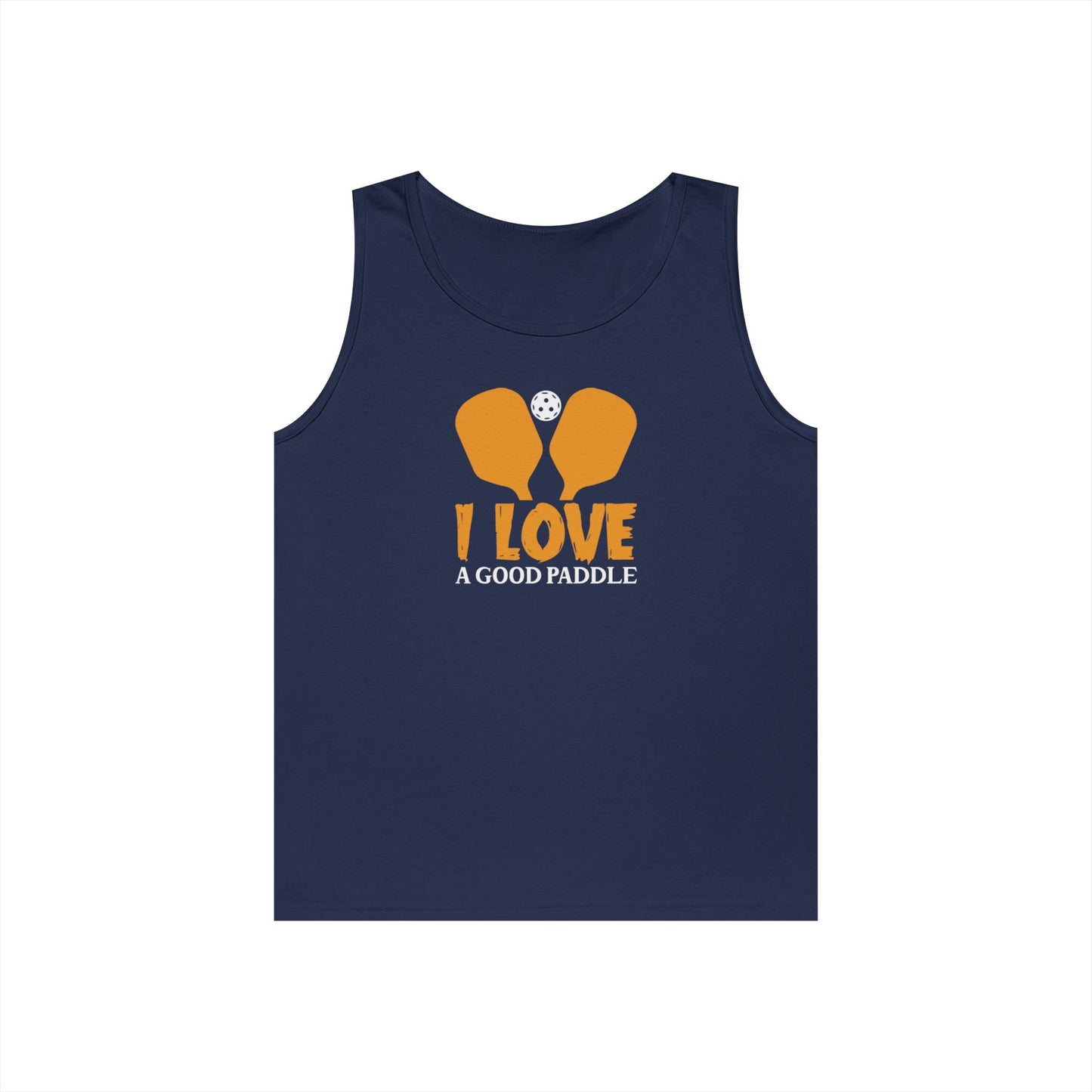 Women's Durable Pickleball Tank Top - I Love a Good Paddle Navy