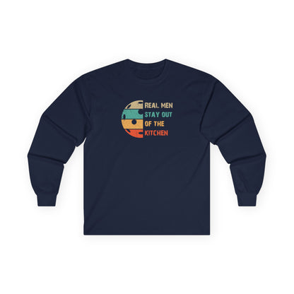 Men's Pickleball Long Sleeves top - Real Men Stay Out of the Kitchen Navy