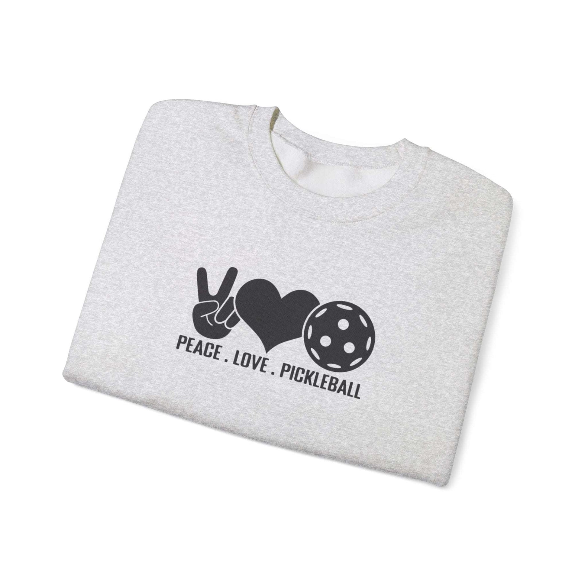 Women's Comfy Pickleball Sweatshirt - Peace, Love, Pickleball