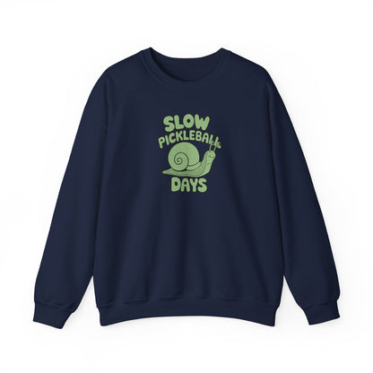 Women's Comfy Pickleball Sweatshirt - Slow Pickleball Days Navy