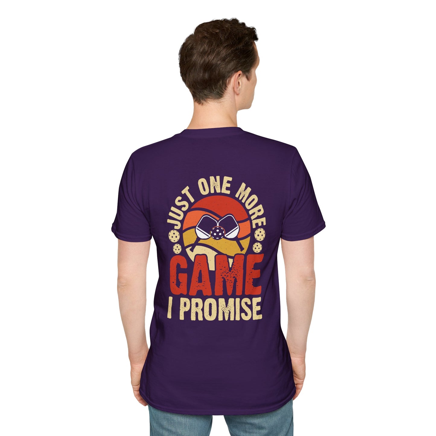 Men's Funny Pickleball T-Shirt - Just One More Game I Promise Retro