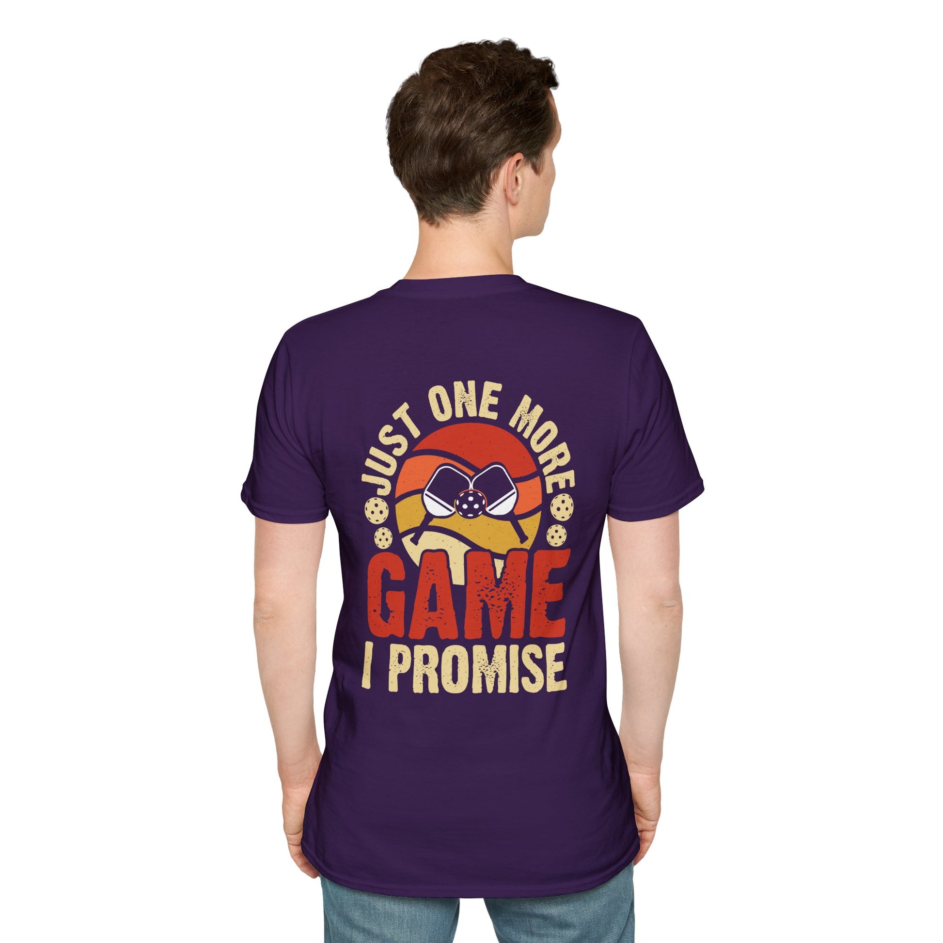 Men's Funny Pickleball T-Shirt - Just One More Game I Promise Retro
