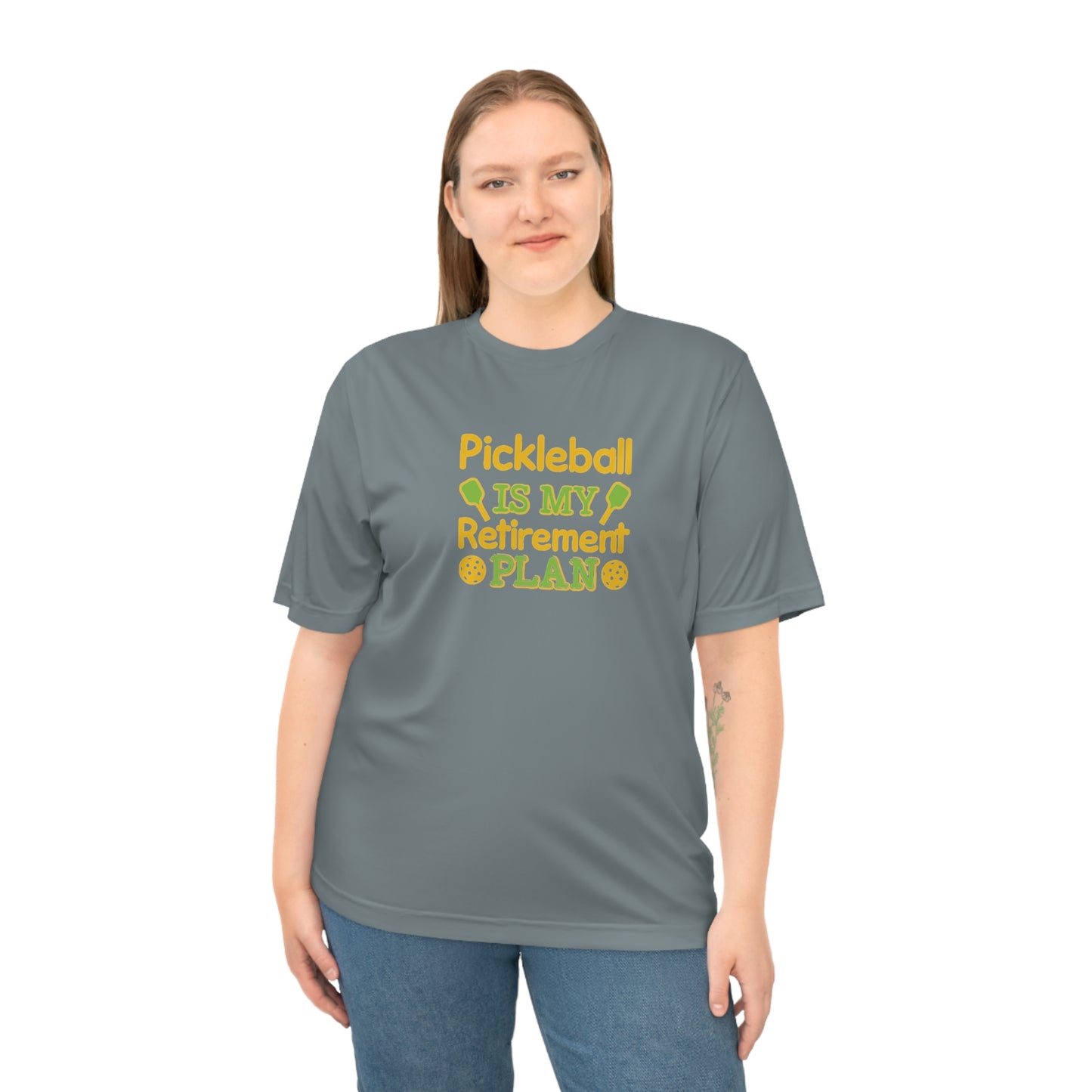 Women's Durable Pickleball T-shirt - Pickleball Is My Retirement Plan