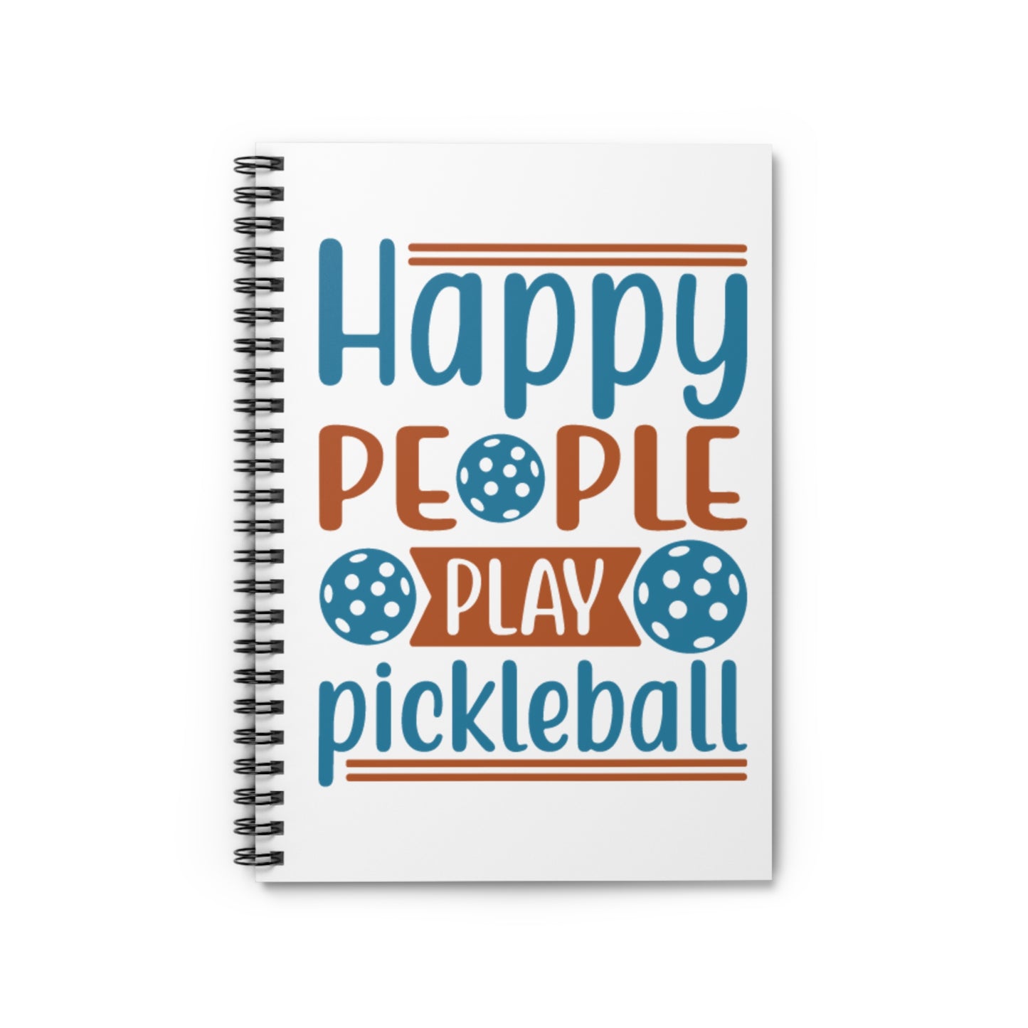 Pickleball Durable Notebook - Happy People Play Pickleball White