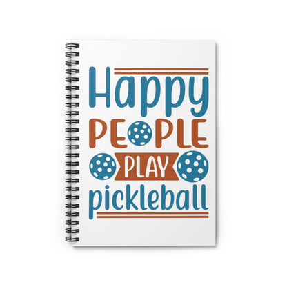 Pickleball Durable Notebook - Happy People Play Pickleball White