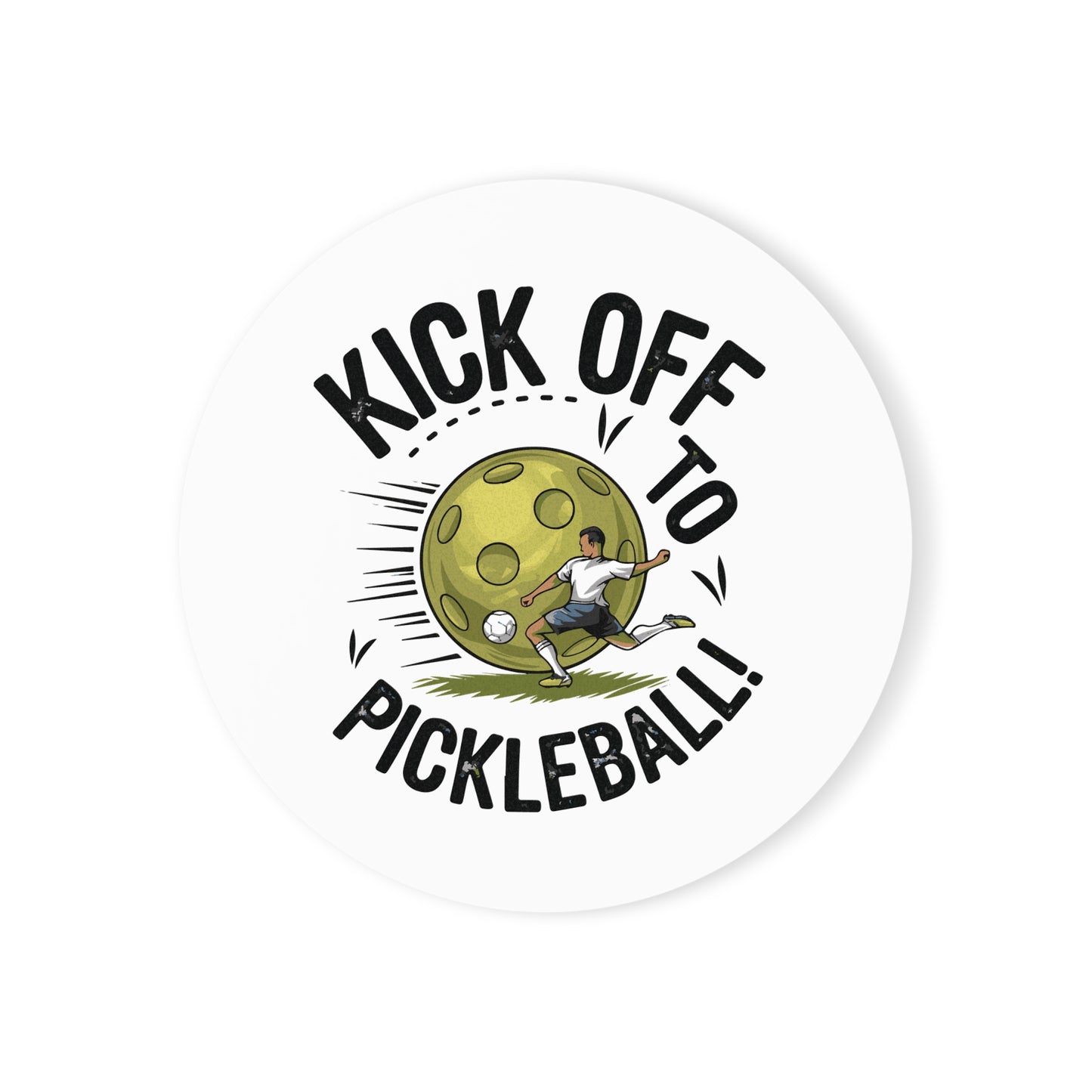 Pickleball Stylish Cork Coaster - Kick Off to Pickleball Round