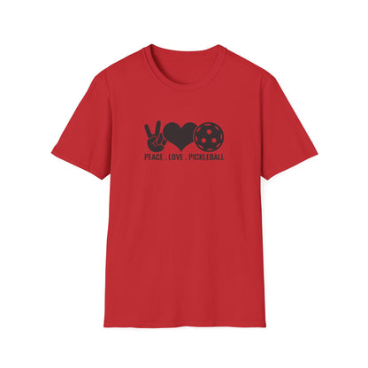 Women's Stylish Pickleball T-shirt - Peace, Love, Pickleball