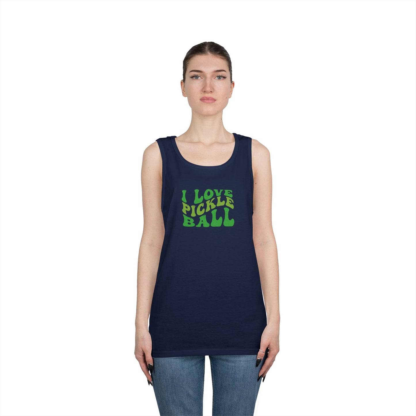 Women's Energetic Pickleball Tank Top - I Love Pickleball
