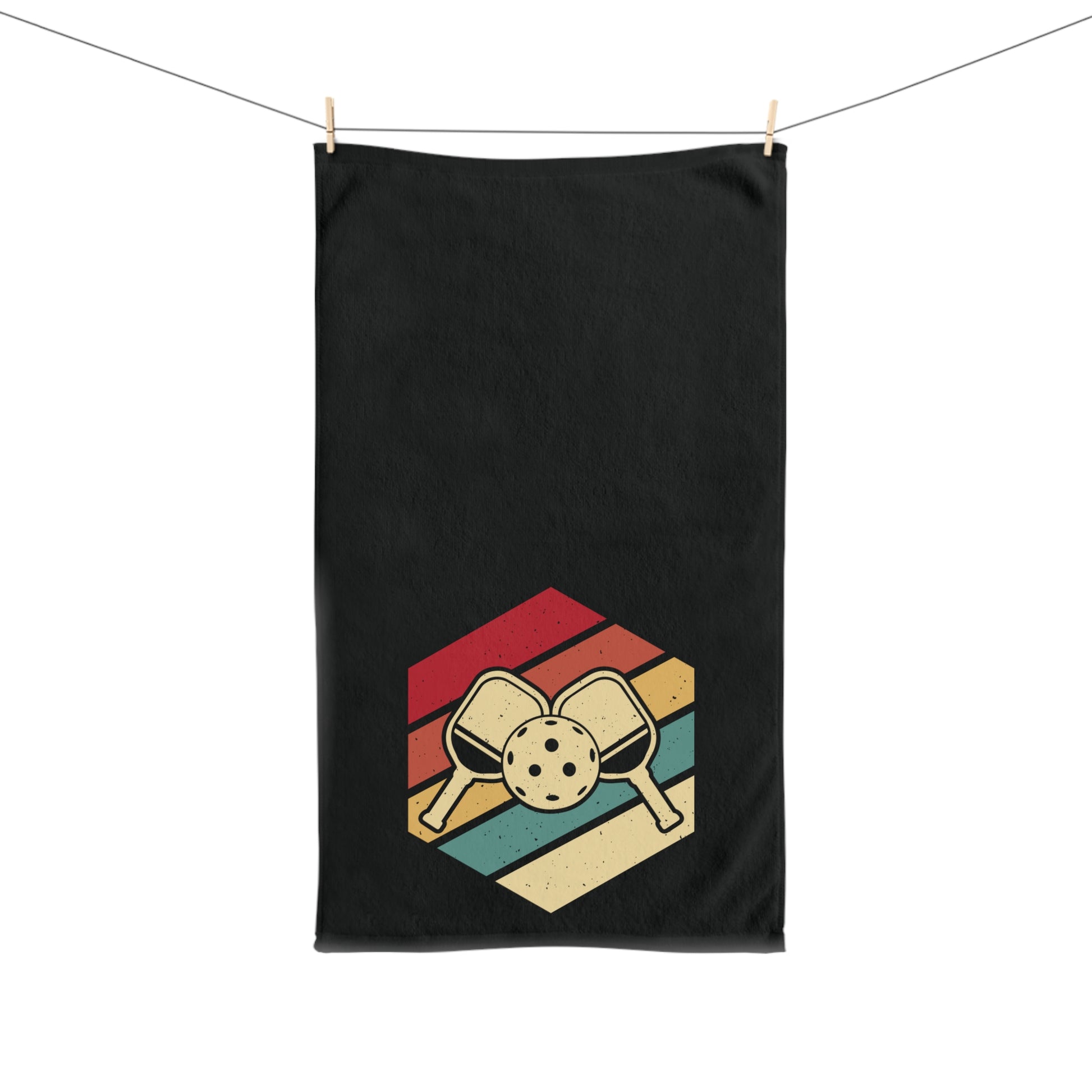 Pickleball Durable Hand Towel - Paddle and Ball Retro