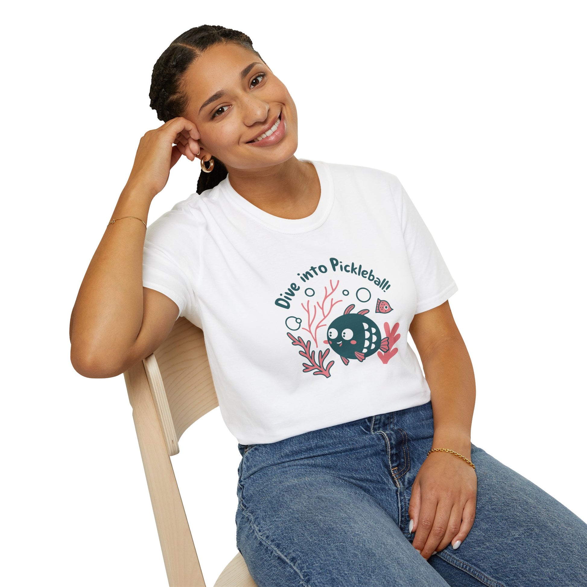 Women's Witty Pickleball T-shirt - Dive into Pickleball