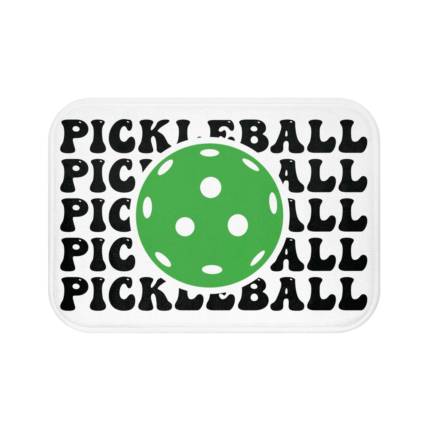 Pickleball Bold Bath mat - pickleball pop White