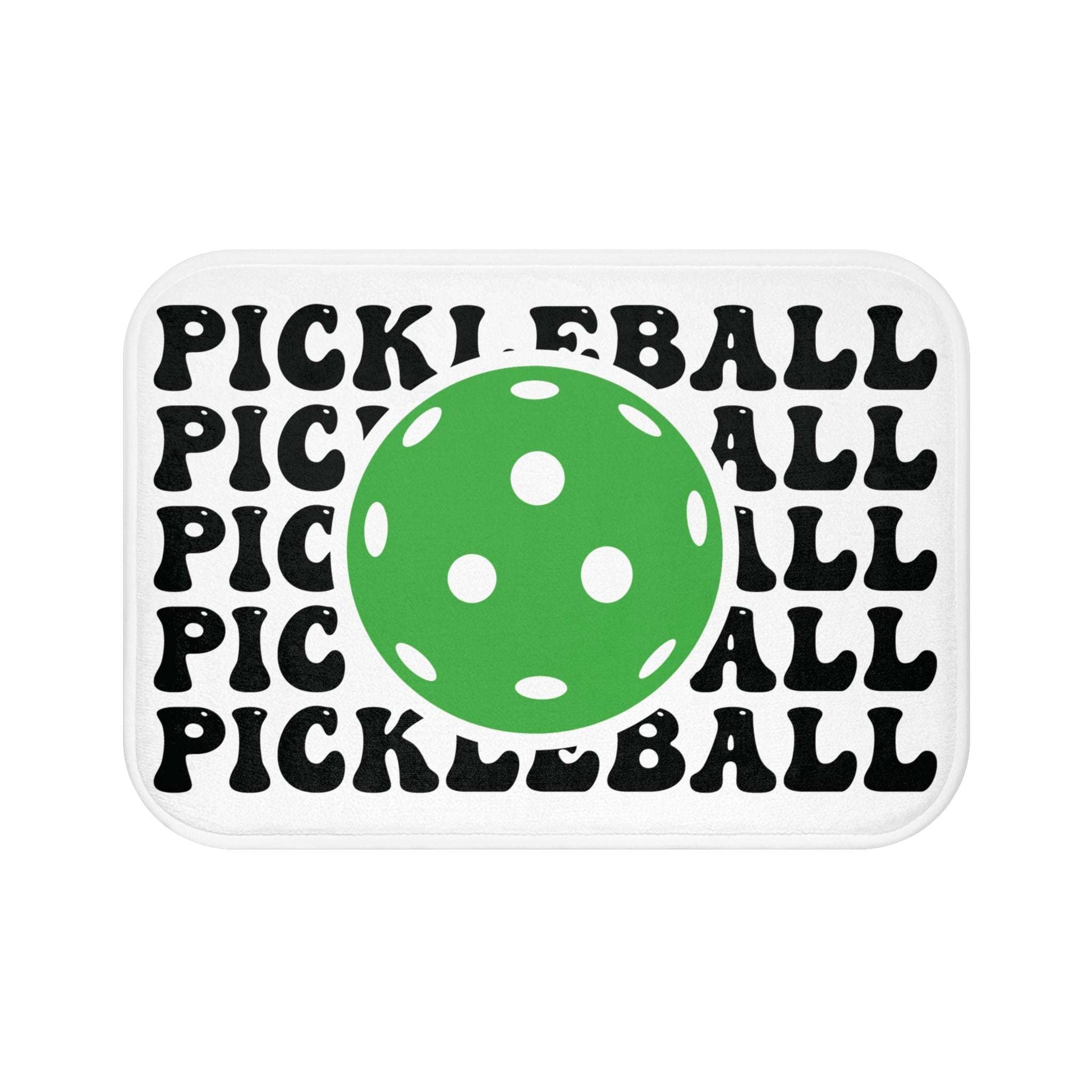 Pickleball Bold Bath mat - pickleball pop White