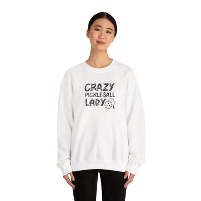 Women's Funny Pickleball Sweatshirt - Crazy Pickleball Lady