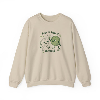 Women's Cute Pickleball Sweatshirt - Best Pickleball Buddies Beige