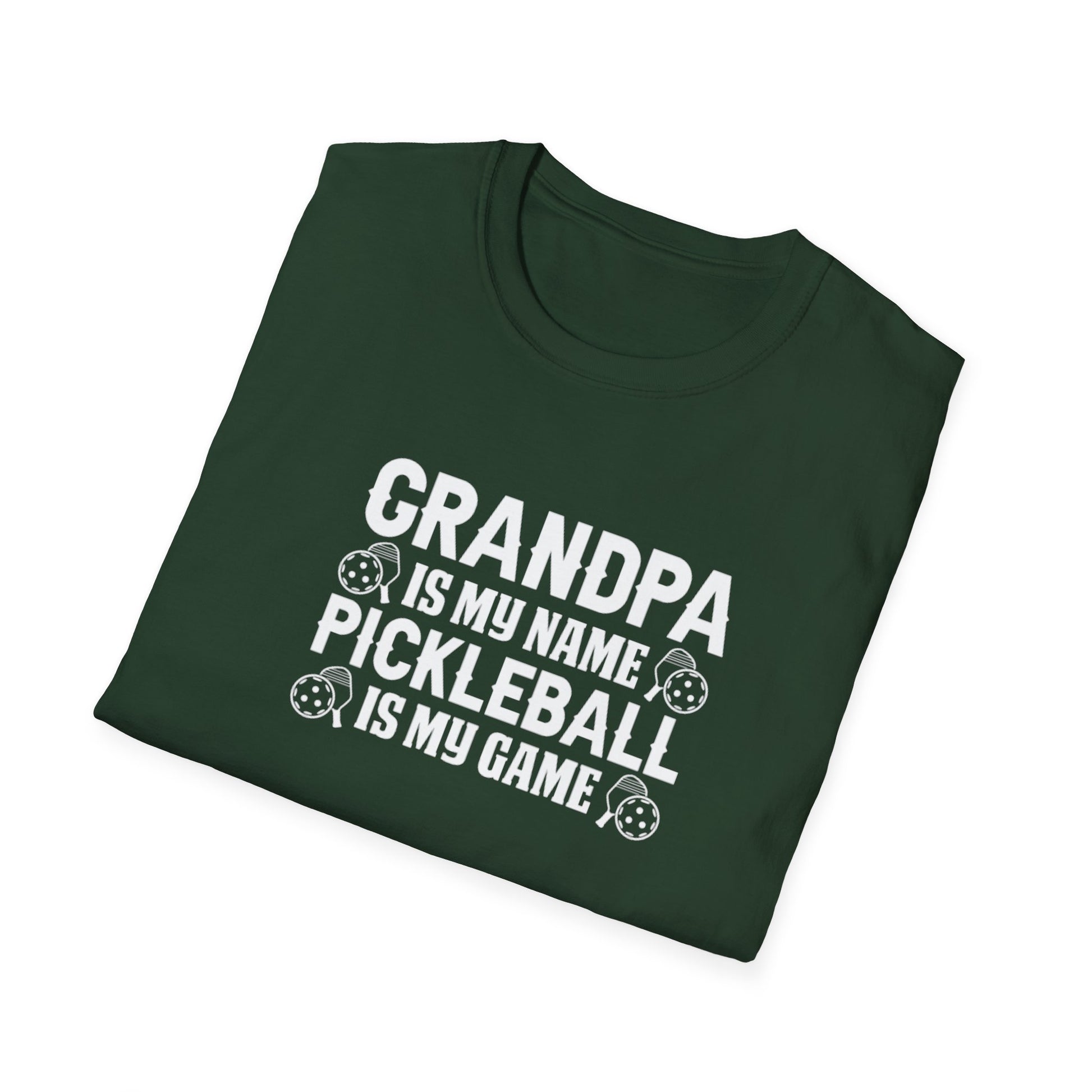 Men's Pickleball T-shirt - Grandpa Is My Name Pickleball Is My Game