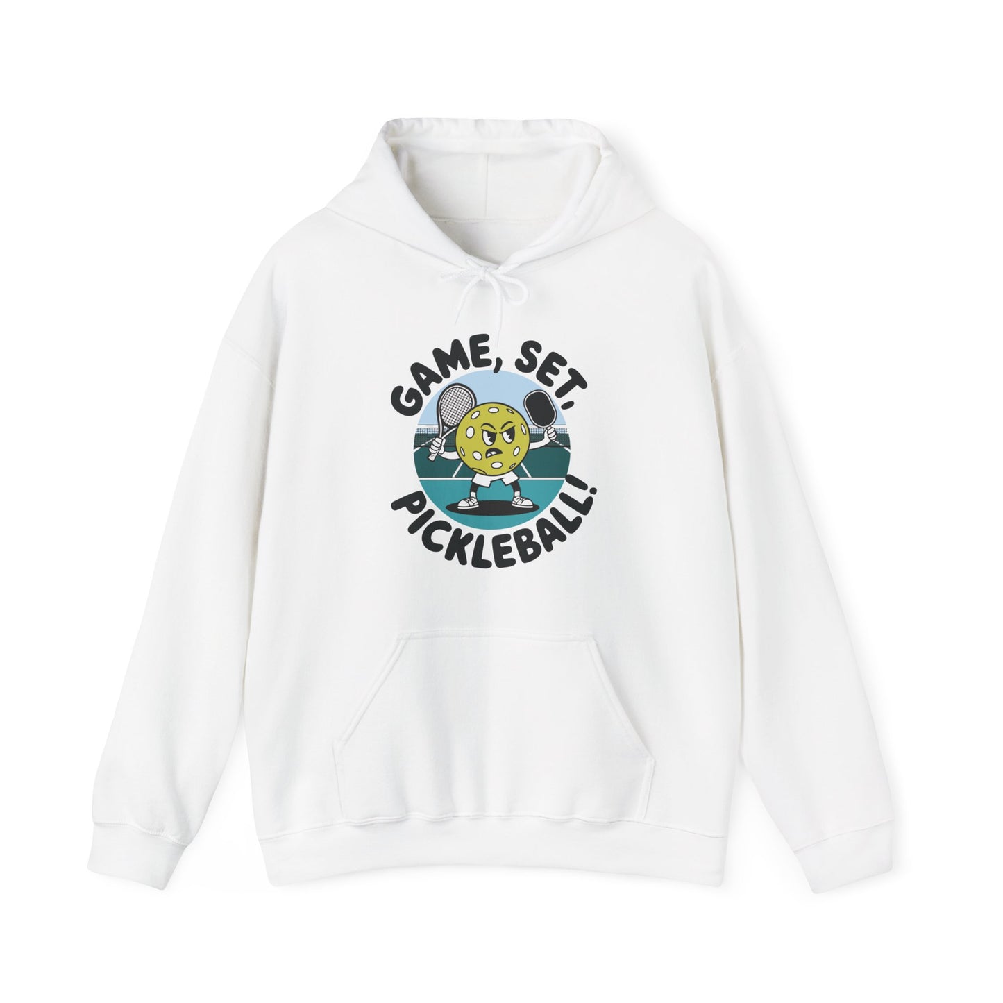 Women's Durable Pickleball Hoodie - Game, Set, Pickleball White