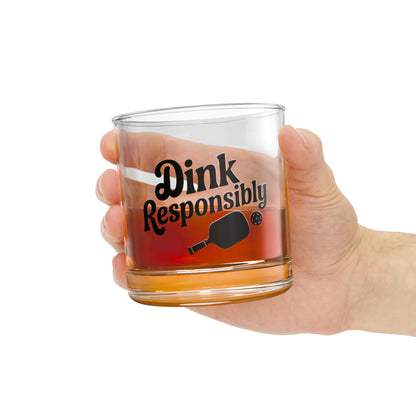 Pickleball Unique Rocks Glass - Dink Responsibly
