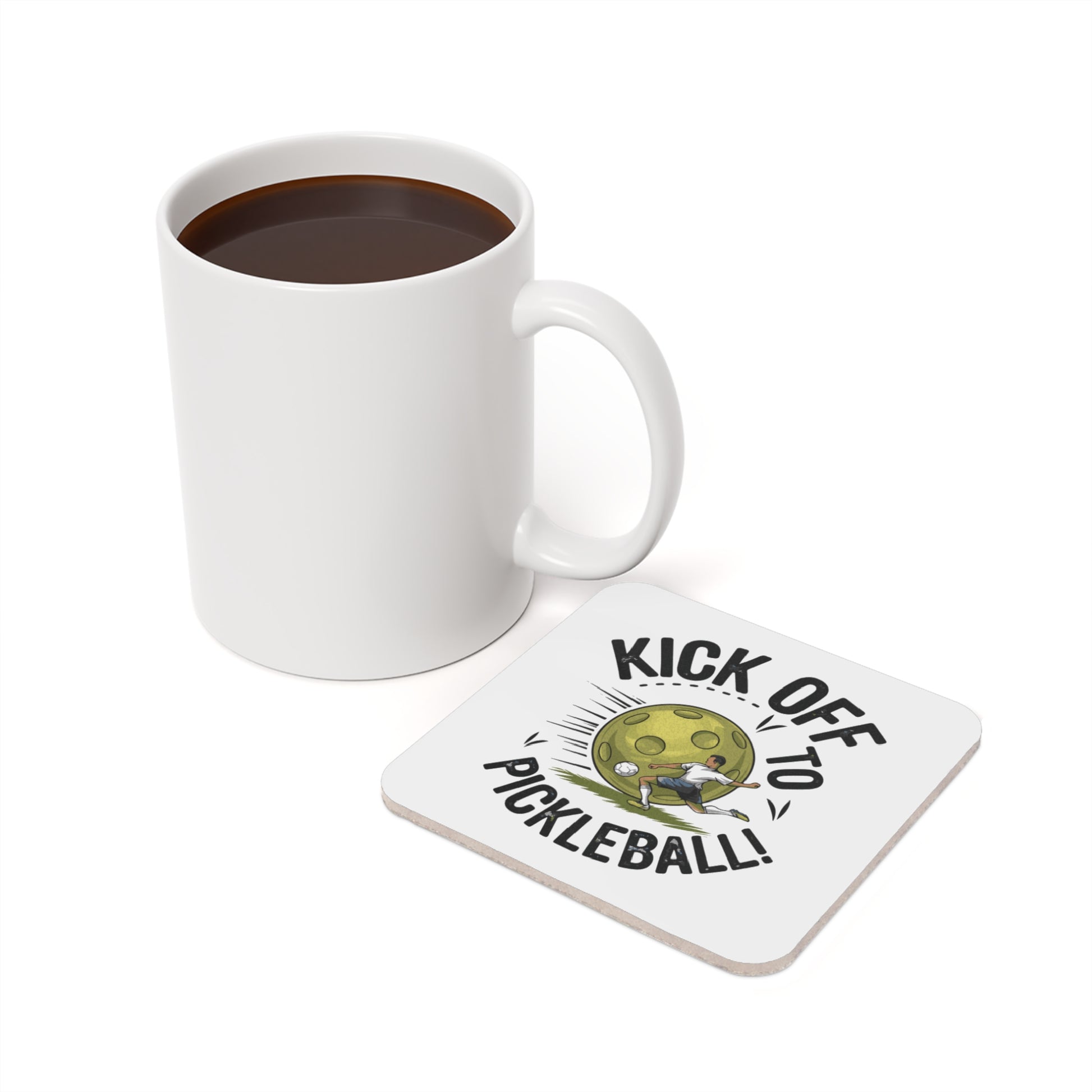 Pickleball Stylish Cork Coaster - Kick Off to Pickleball