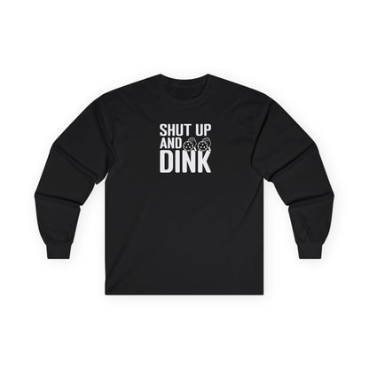 Women's Soft Pickleball Long Sleeves top - Shut Up and Dink Black