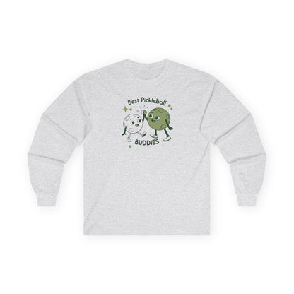 Men's Cute Pickleball Long Sleeves top - Best Pickleball Buddies Gray