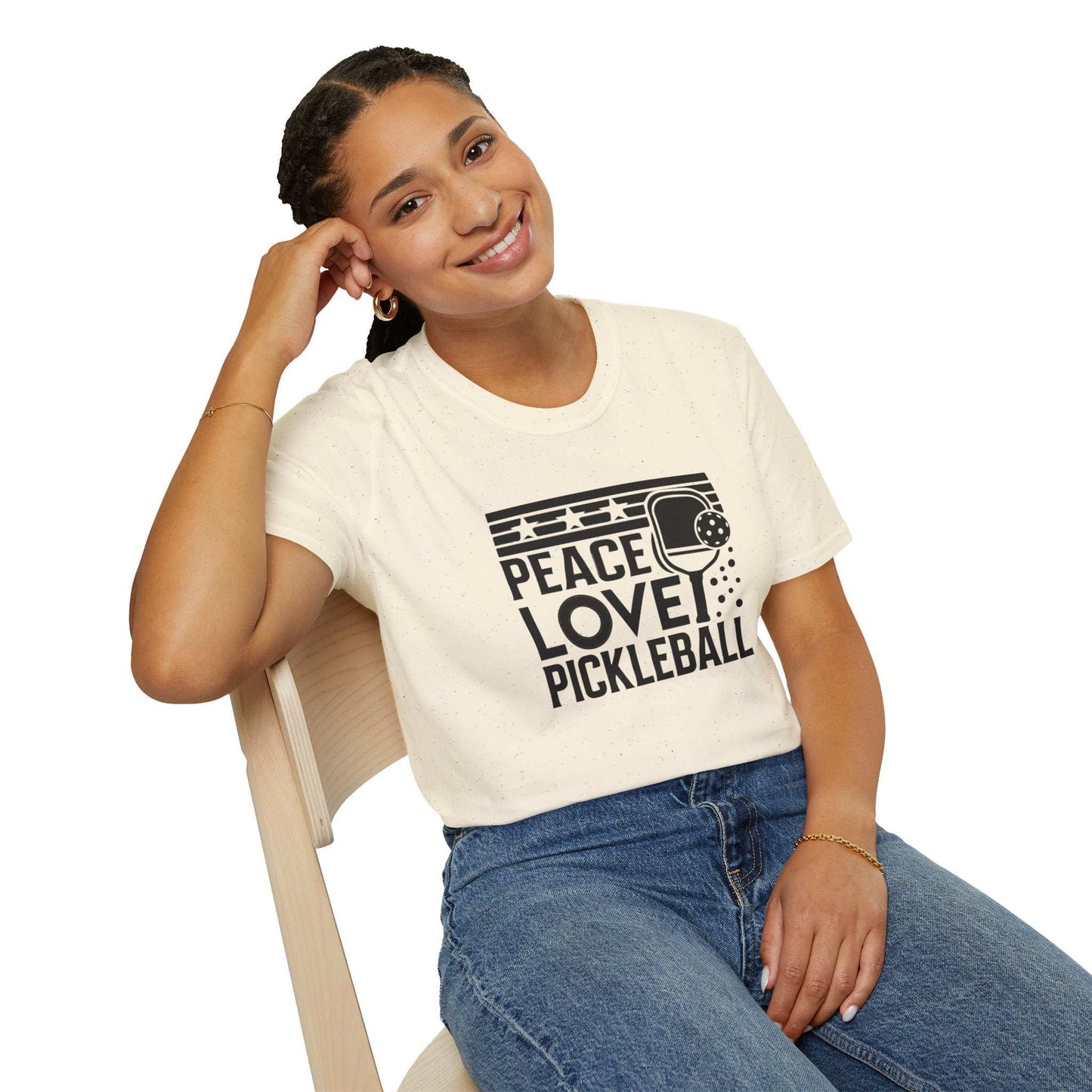 Women's Durable Pickleball T-shirt - Peace love pickleball